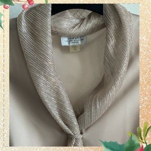 Tahari light gold satin sleeveless top